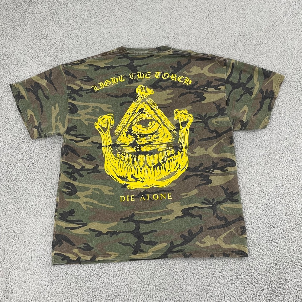Light The Torch Die Alone Shirt Men XL Camo Metalcore Short Sleeve Band Tee‎